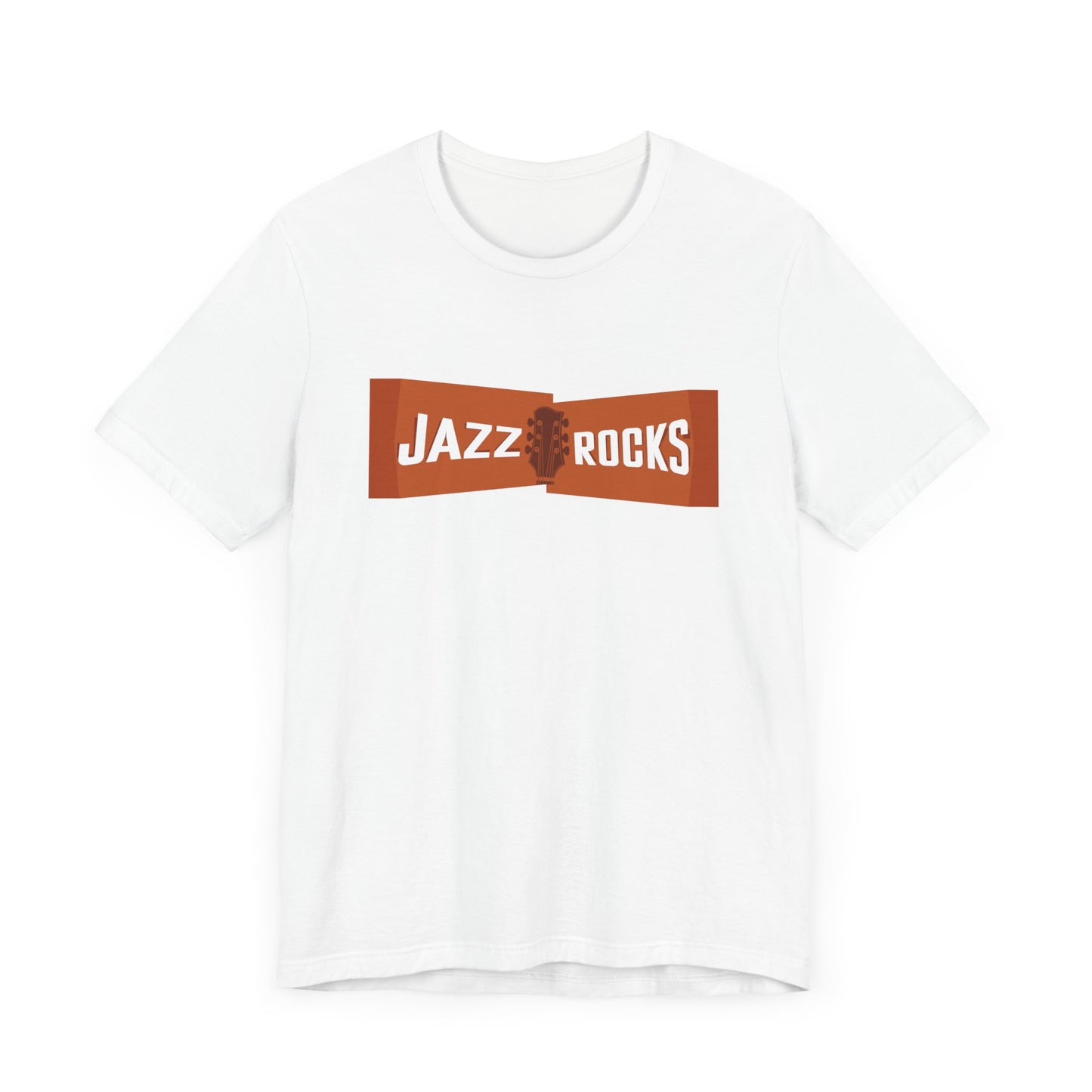 Jazz Rocks Unisex Tee - Guitar Headstock with Transparent Text