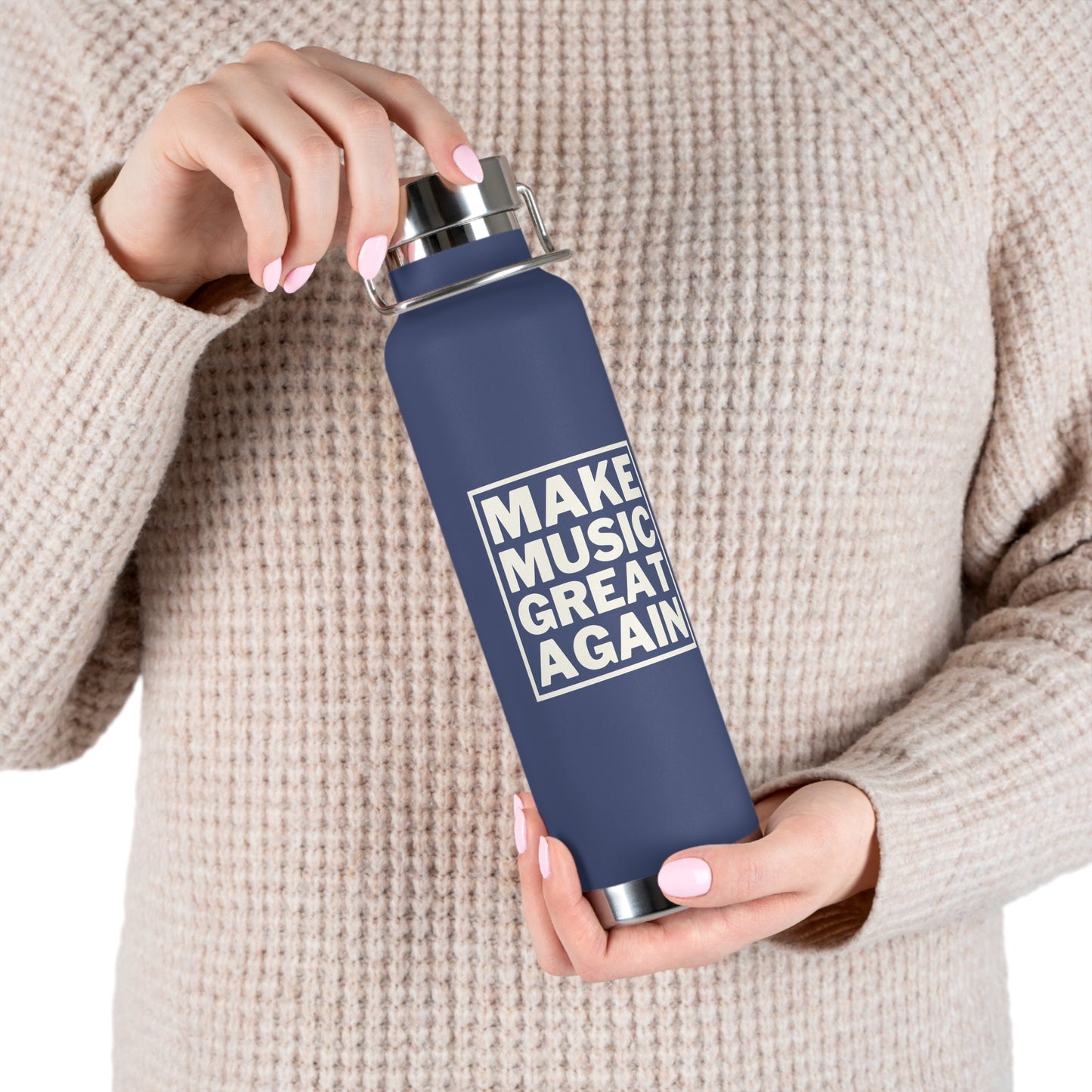 "Make Music Great Again" 22oz Vacuum Insulated Bottle (Blue)