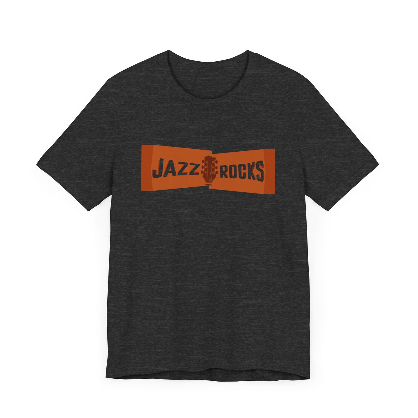 Jazz Rocks Unisex Tee - Guitar Headstock with Transparent Text