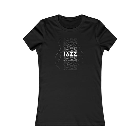 "Jazz Guitar" with Modern Hollowbody Silhouette Women's Tee