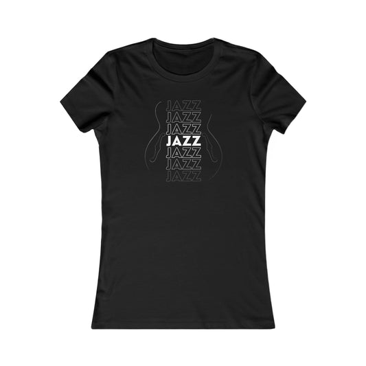 "Jazz Guitar" with Classic Hollowbody Silhouette Women's Tee