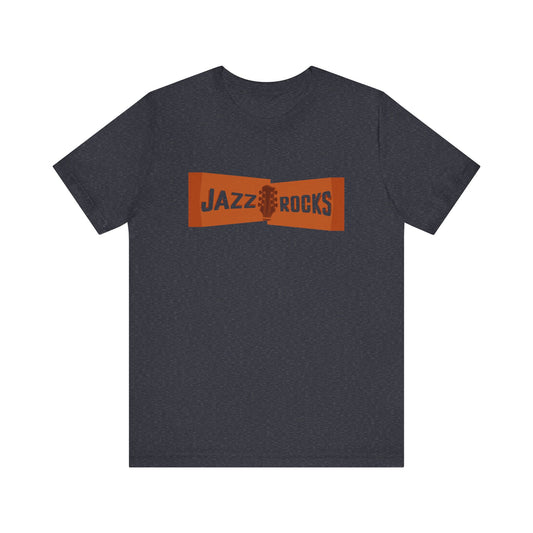 Jazz Rocks Unisex Tee - Guitar Headstock with Transparent Text